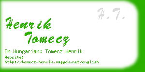 henrik tomecz business card